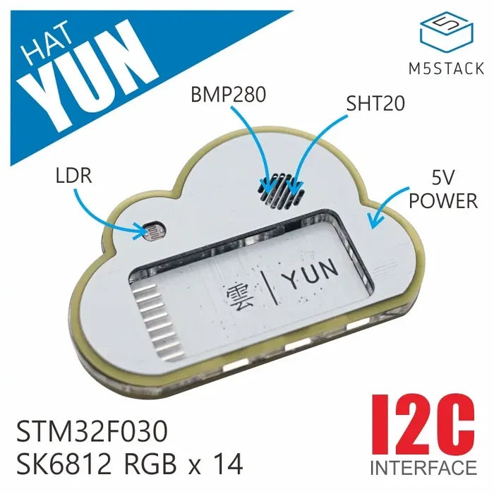 [EOL] M5StickC Yun Hat (SHT20,BMP280,SK6812) - m5stack-store