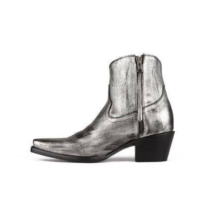 Macie Bean Metallic Western Ankle Boots - Sz 7.57.5