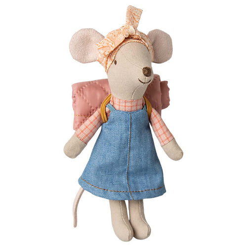Maileg Big Sister Hiking Mouse with Sleeping Bag