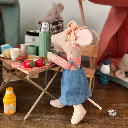 Maileg Big Sister Hiking Mouse with Sleeping Bag