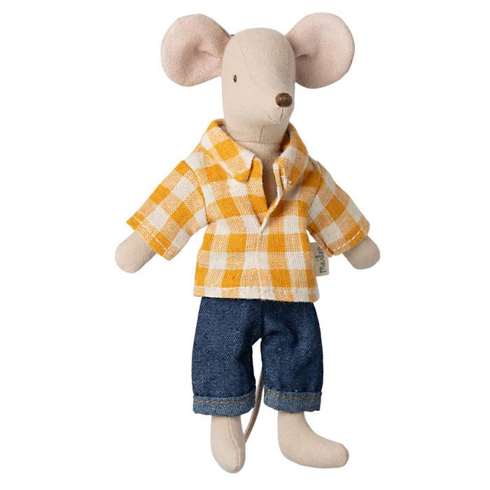 Maileg Dad Mouse in Yellow Shirt