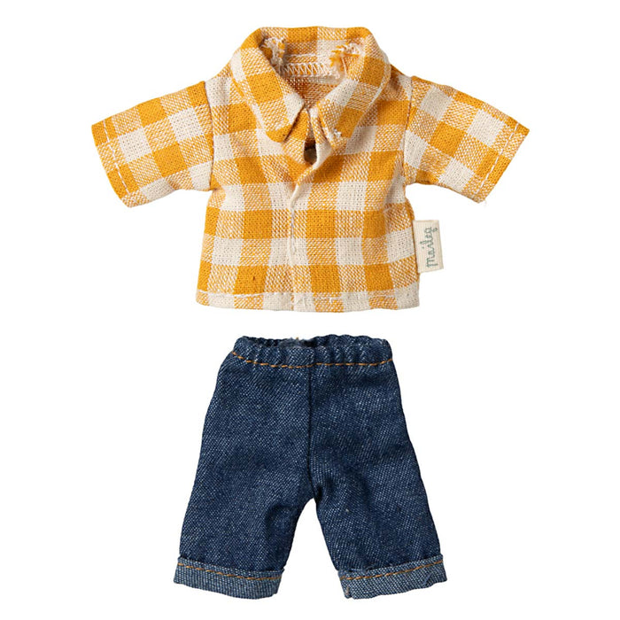 Maileg Dad Mouse in Yellow Shirt