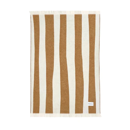 Maison Deux Rough Stripe Brown Blanket - Rugs by Roo
