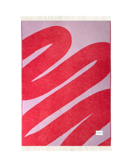 Maison Deux Swirl Lilac Scarlet Blanket - Rugs by Roo