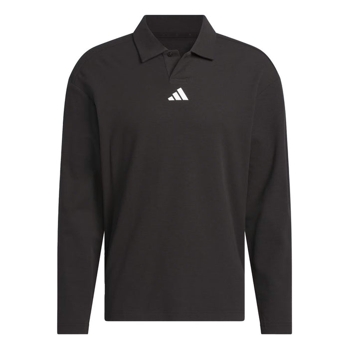 adidas Mens Beyond Long Sleeve Loose Fit Polo Shirt