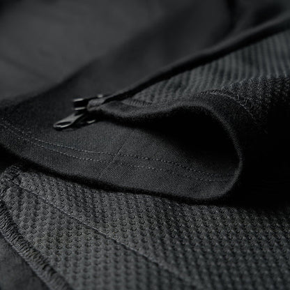 Men's merino blend hoodie in black fabric detail #color_black