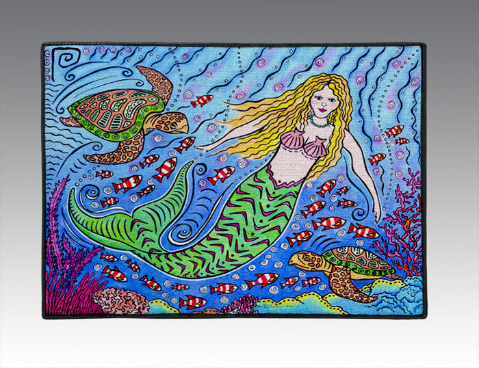 Mermaid and Turtles Door Mat