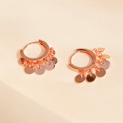 Mini Coin Huggie Earrings