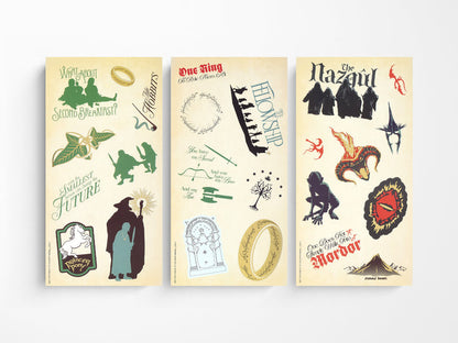 Moleskine and Lord of the Rings Stickers - 3 Sheet Set