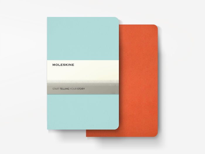 Moleskine Volant Journals Coral Orange / Aquamarine Blue