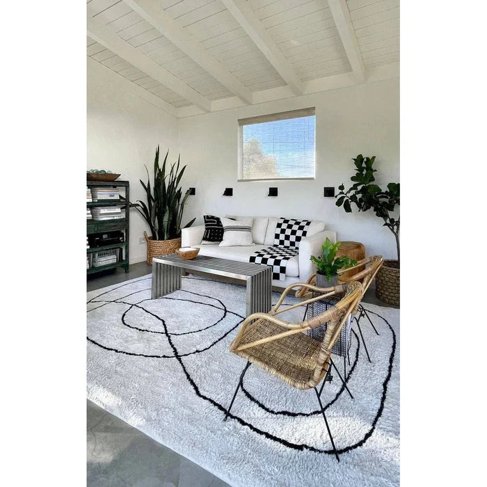 Monochrome Checkered Black and White Throw Blanket - Rugs by Roo