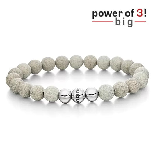 Monomania Power of 3! big Perlenarmband “Durchsetzungskraft”, Beton