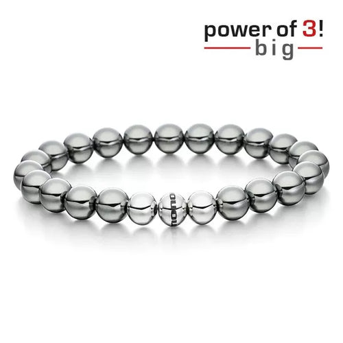 Monomania Power of 3! big Perlenarmband “Lebensfreude”, Hämatit