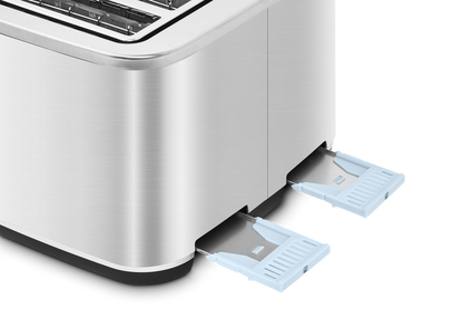 silver 4 slice toaster crumb tray