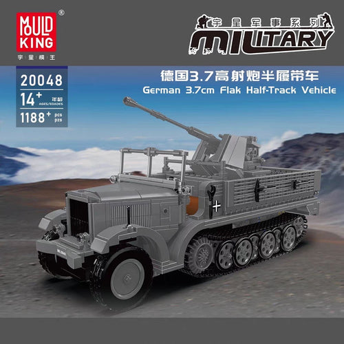Mould King 20048 German 3.7mm Flak Half-track Vehicle