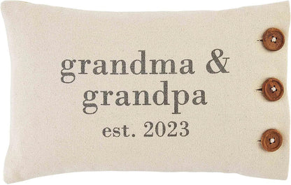 Mud Pie Grandparents Established 2023 Pillow