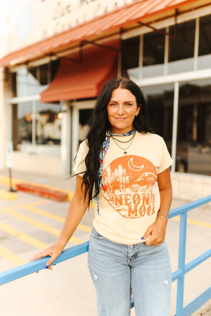 Neon Moon Western Graphic TeeVegas GoldS