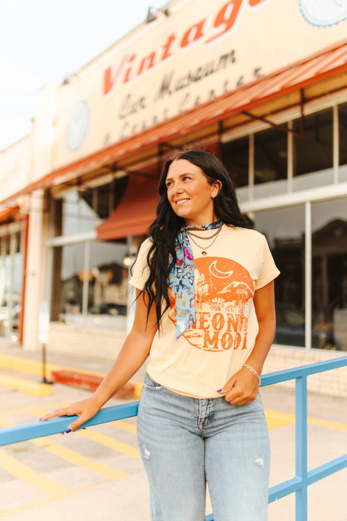 Neon Moon Western Graphic TeeVegas GoldS