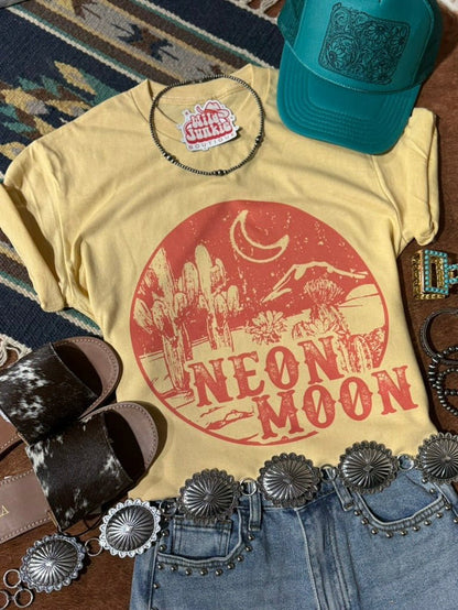 Neon Moon Western Graphic TeeVegas GoldS