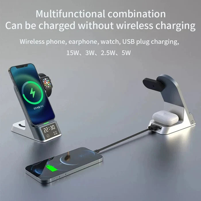 NexTECH® | 3-in-1 Wireless Charger with LED Clock - NexTECH