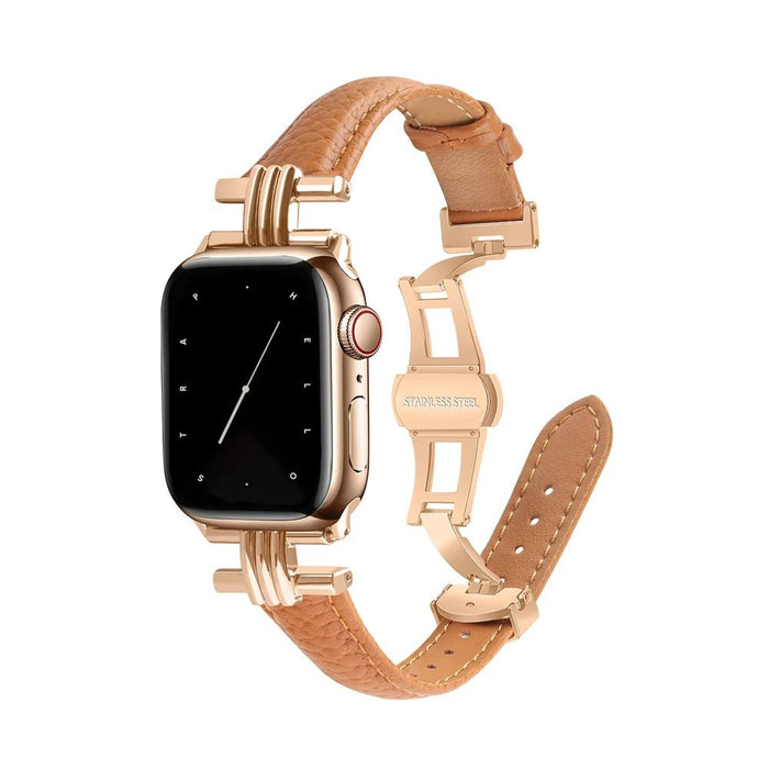 Brown Band-Gold buckle / 38mm/40mm/41mm/42mm(Series 10)