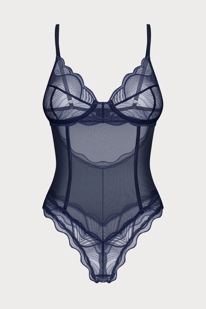 Nightly Blue Crotchless Bodysuit