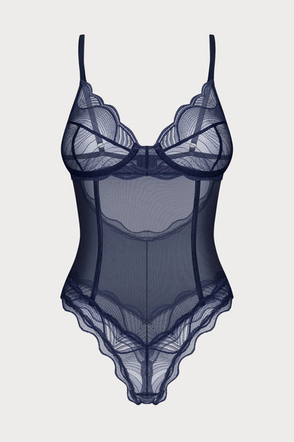 Nightly Blue Crotchless Bodysuit