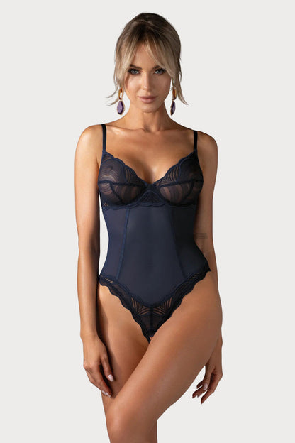 Nightly Blue Crotchless Bodysuit