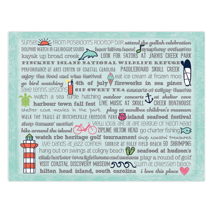 Notecards - Set of 10 Hilton Head Bucket List