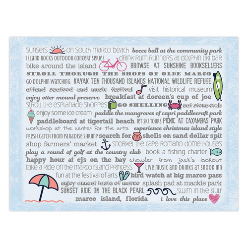 Notecards - Set of 10 Marco Island Bucket List