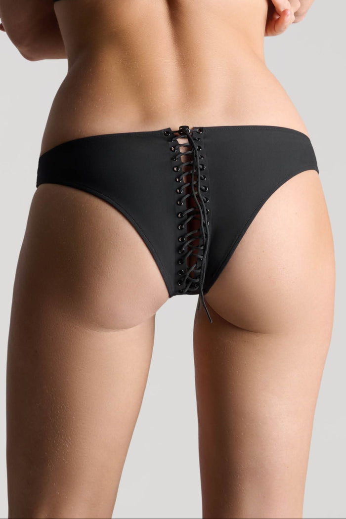 Maison Close Nuit Infinie Black Lace-Up Back Brief