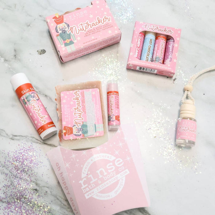Rinse Bath Body Inc Nutcracker Holiday Lip Balm Pack | Natural Lip Care Gift Set