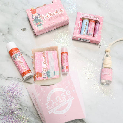 Rinse Bath Body Inc Nutcracker Holiday Lip Balm Pack | Natural Lip Care Gift Set