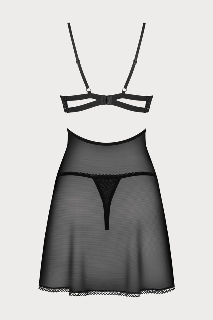 Obsessive Nutris Babydoll & Thong Black