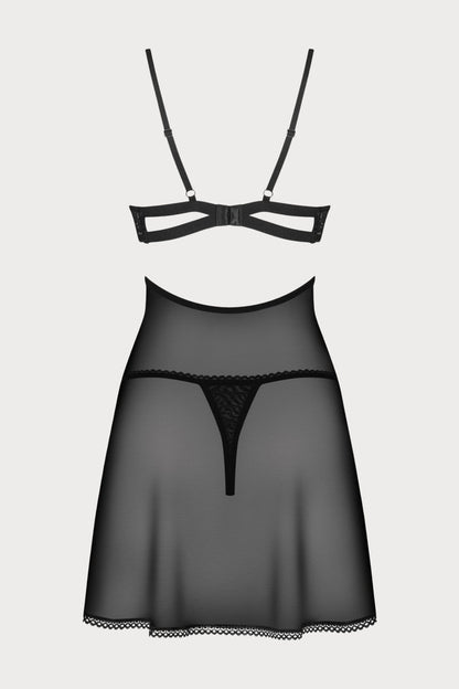 Obsessive Nutris Babydoll & Thong Black