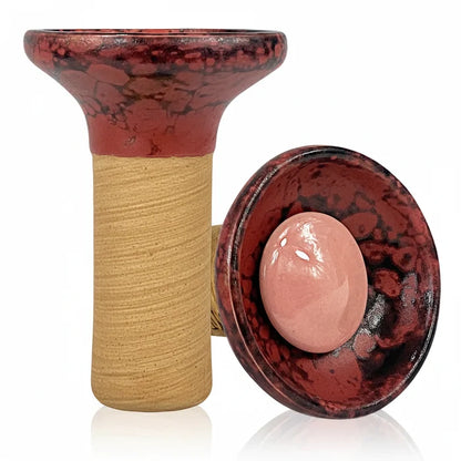 Pink on Red-Black Marble