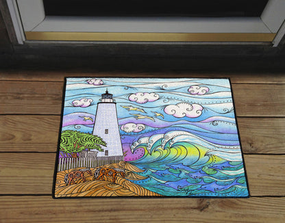 Ocracoke Waves Door Mat