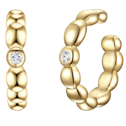 Ohrklemme mit Zirkonia gelbgold, 2 Stück