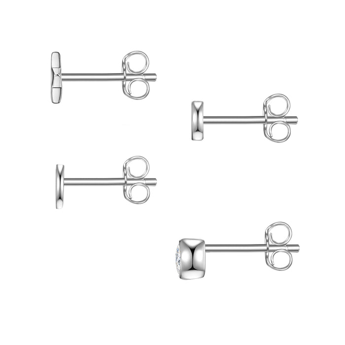 Ohrstecker Set Kreis Stern Herz Zirkonia