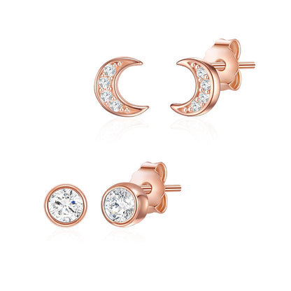Ohrstecker Set Mond Zirkonia