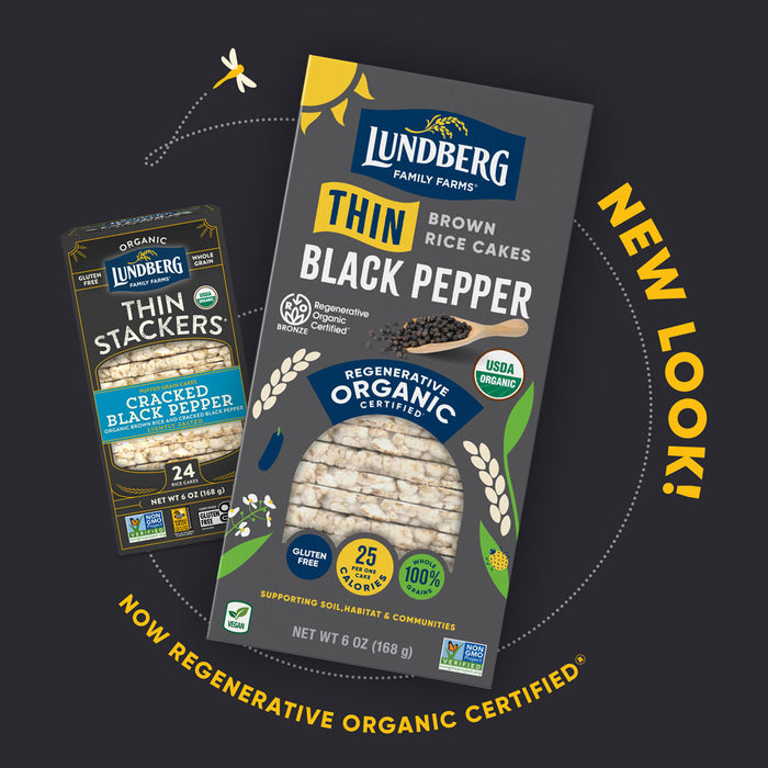 Organic Cracked Black Pepper Thin Rice Cakes