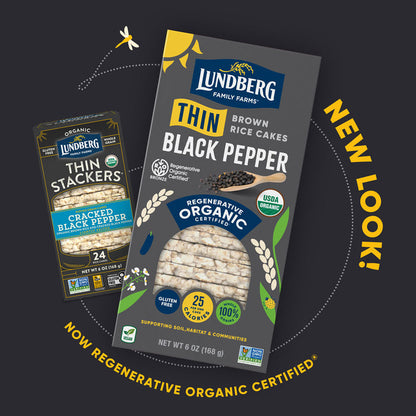 Organic Cracked Black Pepper Thin Rice Cakes