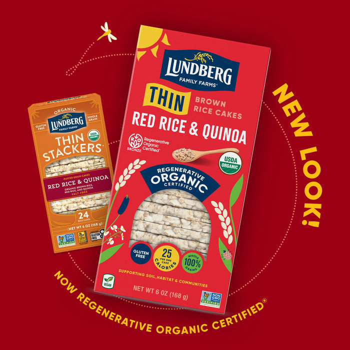 Organic Red Rice & Quinoa Thin Rice Cakes (Salt-Free)