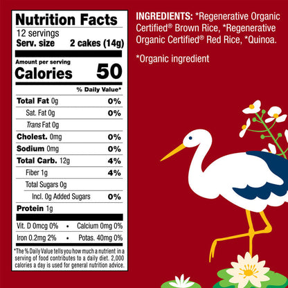 Organic Red Rice & Quinoa Thin Rice Cakes (Salt-Free)