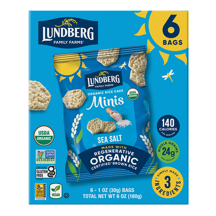 Organic Rice Cake Minis - Sea Salt, Single-Serve | 6 Pack