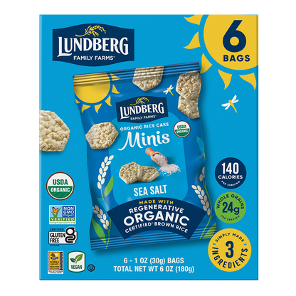 Organic Rice Cake Minis - Sea Salt, Single-Serve | 6 Pack