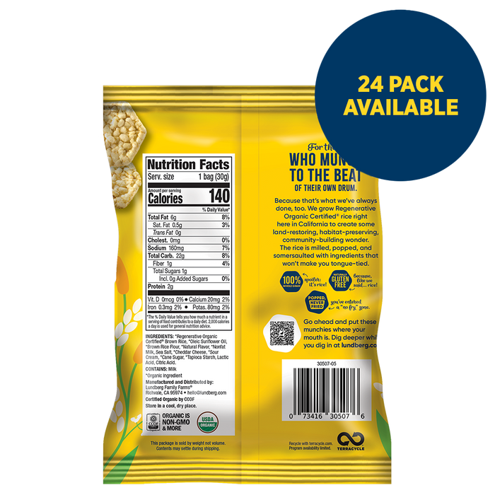 Organic White Cheddar Rice Cake Minis, Single-Serve