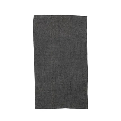 Dark gray oversized stonewashed linen tea towel with a textured surface