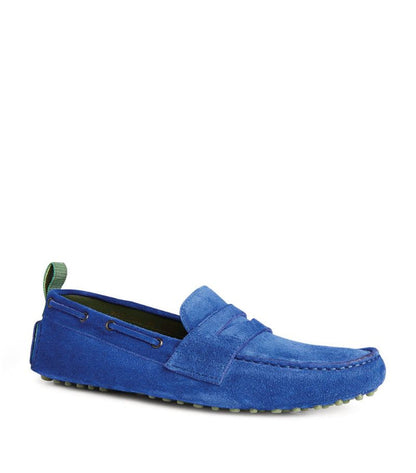 Pal Zileri Blue Suede Car Driving Loafer Shoes - House Of Huntington