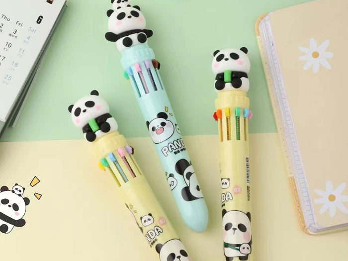 Panda 10-Color Retractable Ball Pen